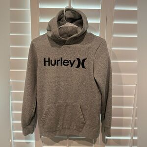Hurley Kids Heather Gray Hoodie with Black Logo Size L